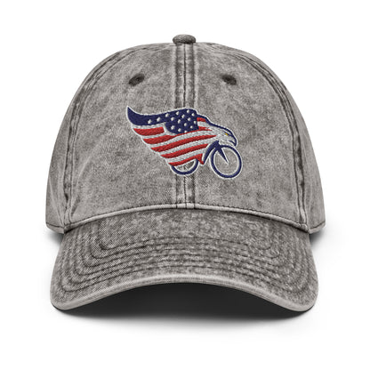 Eagle American Flag and Bike Cotton Twill Hat