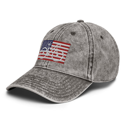 Bike American Flag Vintage Cotton Twill Hat