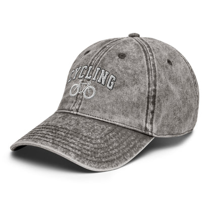 Cycling text and Bike Vintage Cotton Twill Hat