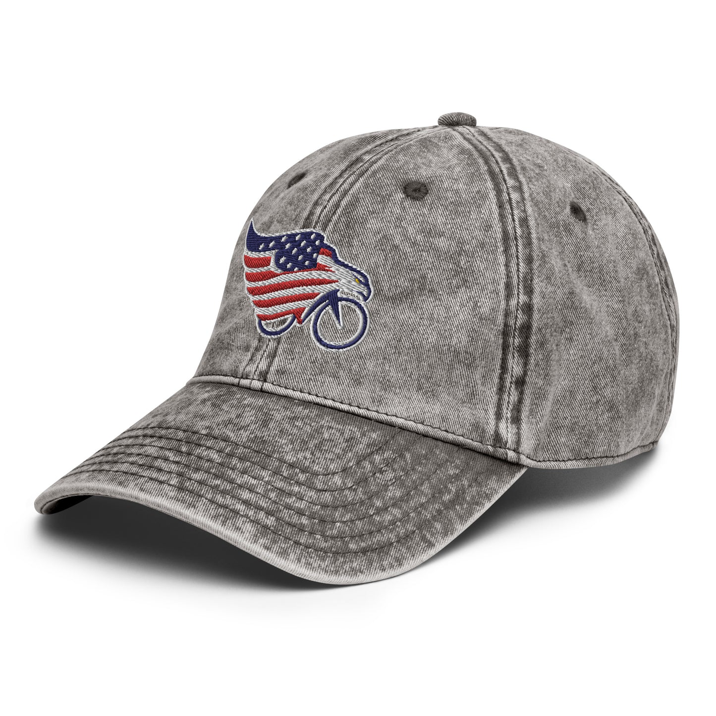 Eagle American Flag and Bike Cotton Twill Hat