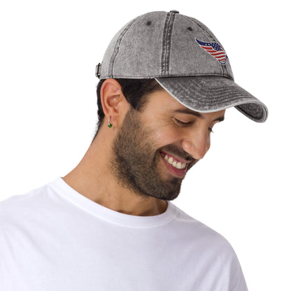 Eagle American Flag and Bike Cotton Twill Hat