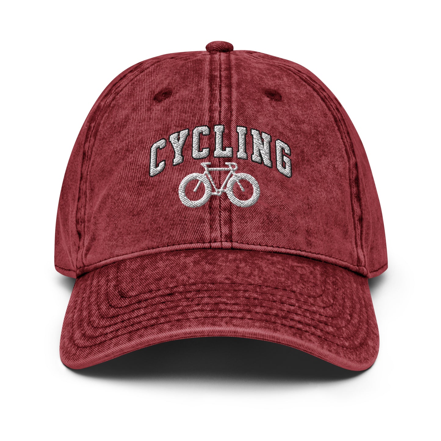 Cycling text and Bike Vintage Cotton Twill Hat