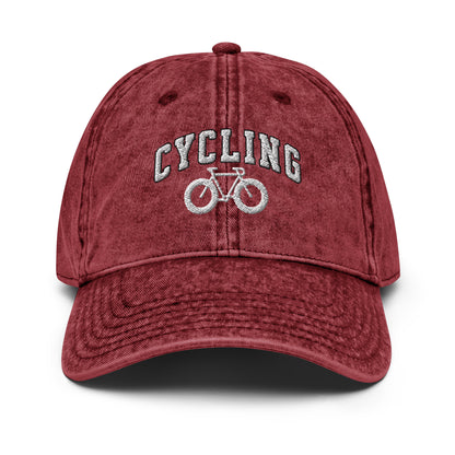 Cycling text and Bike Vintage Cotton Twill Hat