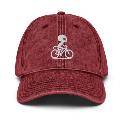 Alien and bike Vintage Cotton Twill Hat