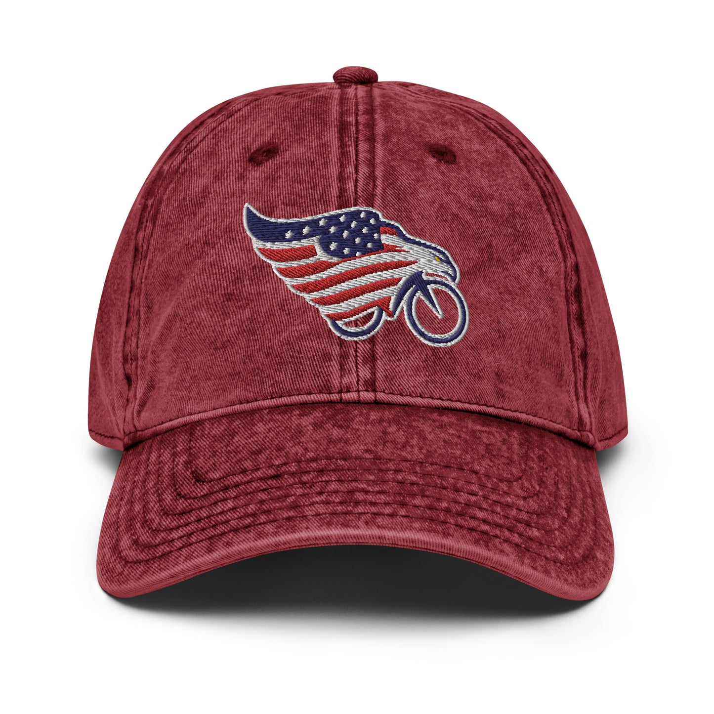 Eagle American Flag and Bike Cotton Twill Hat