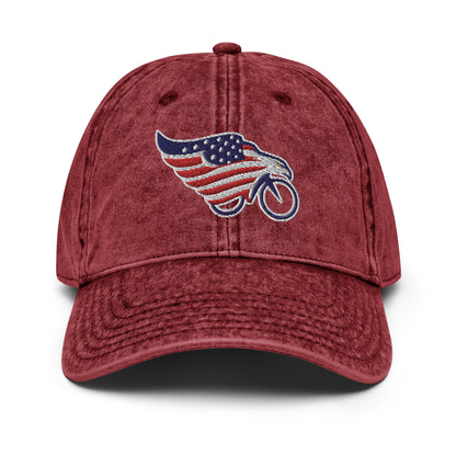 Eagle American Flag and Bike Cotton Twill Hat