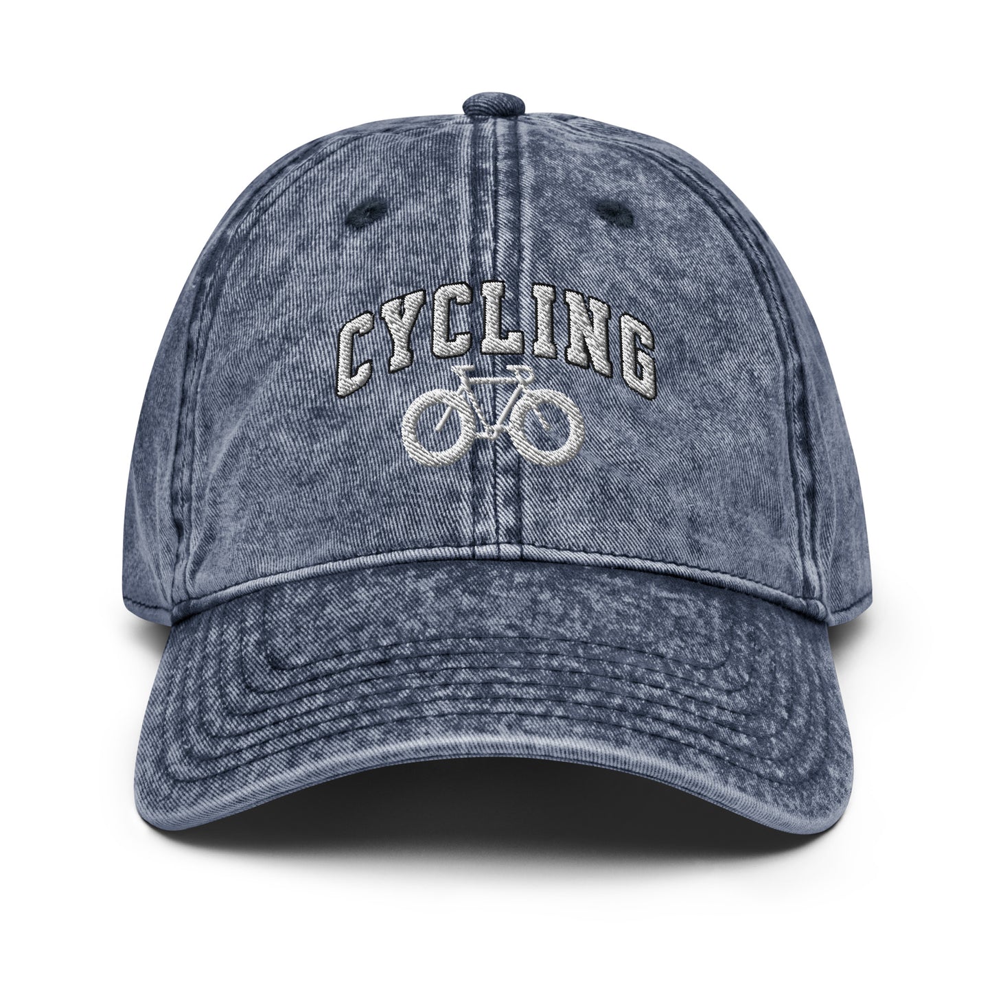 Cycling text and Bike Vintage Cotton Twill Hat