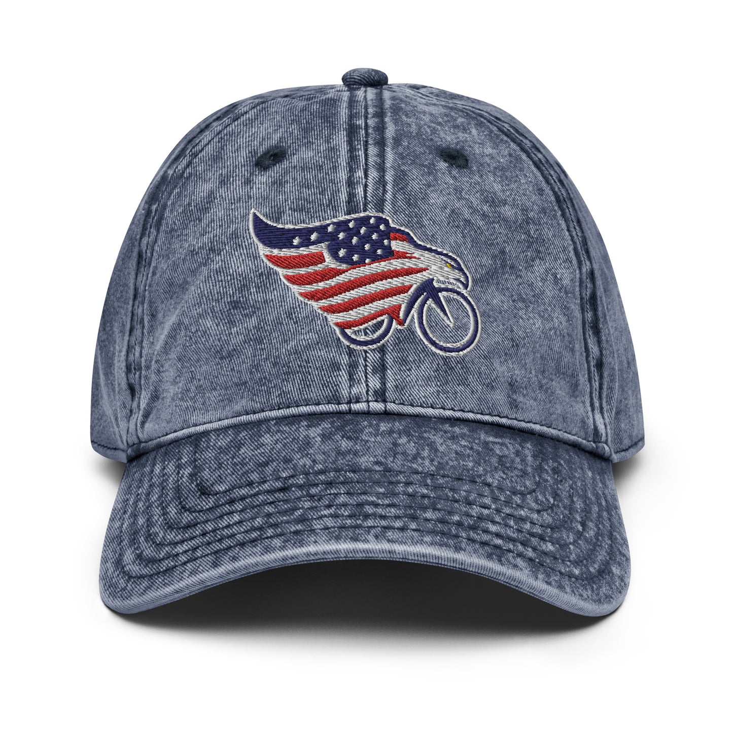 Eagle American Flag and Bike Cotton Twill Hat