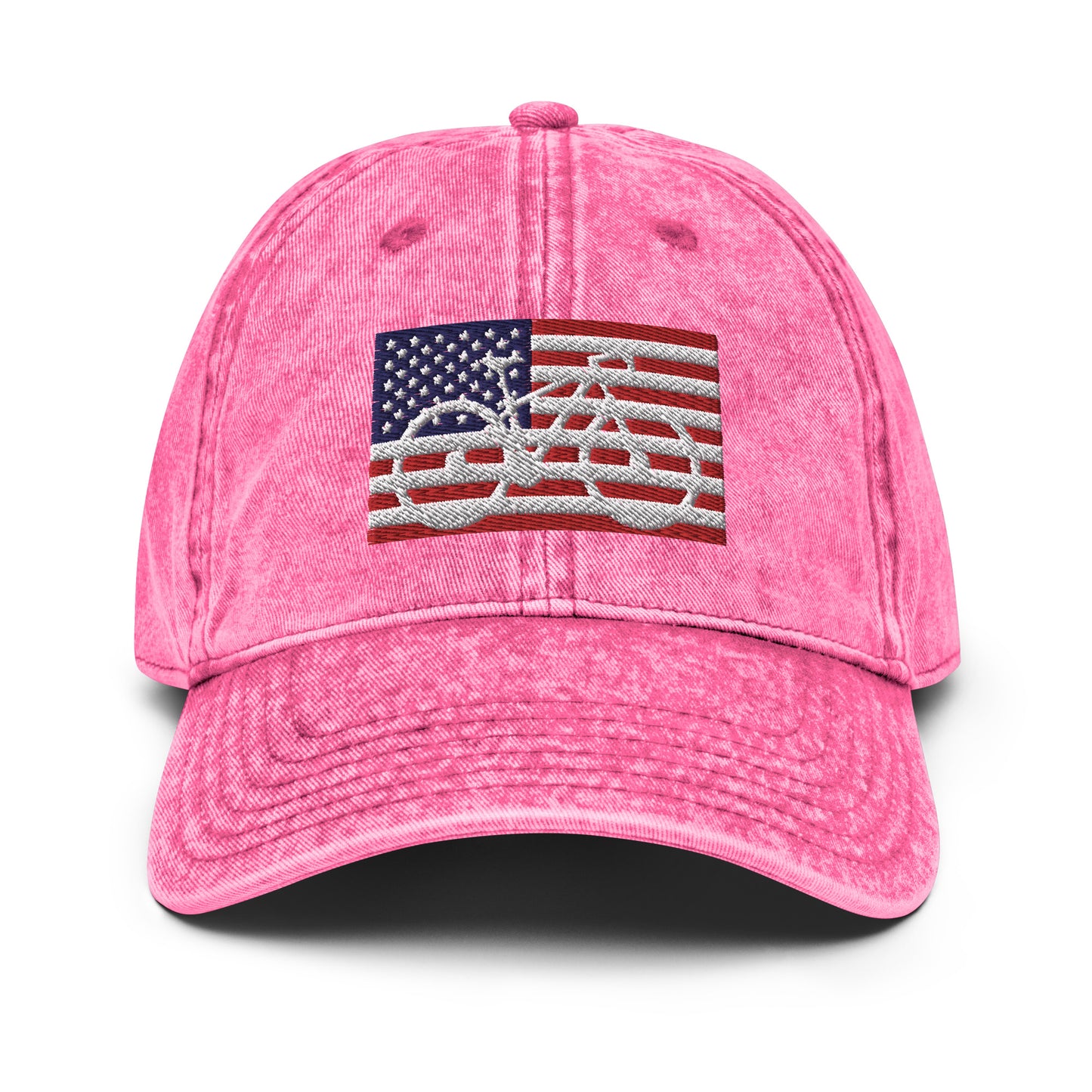 Bike American Flag Vintage Cotton Twill Hat