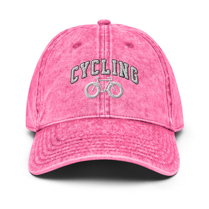 Cycling text and Bike Vintage Cotton Twill Hat