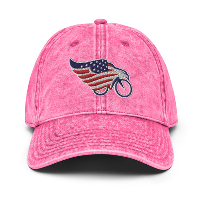 Eagle American Flag and Bike Cotton Twill Hat