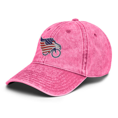 Eagle American Flag and Bike Cotton Twill Hat