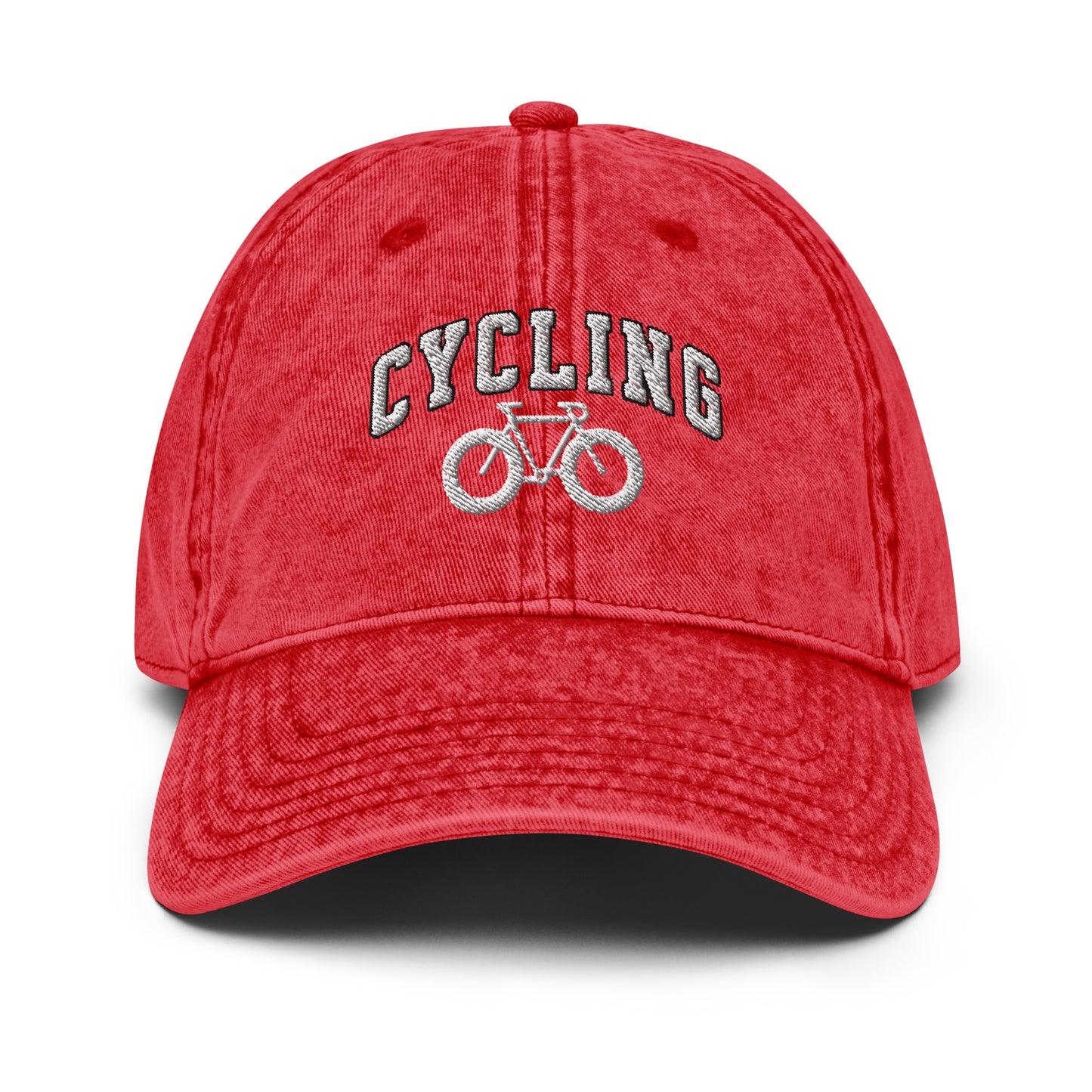 Cycling text and Bike Vintage Cotton Twill Hat