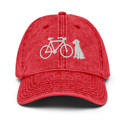 Dog and Bicycle Vintage Cotton Twill Hat