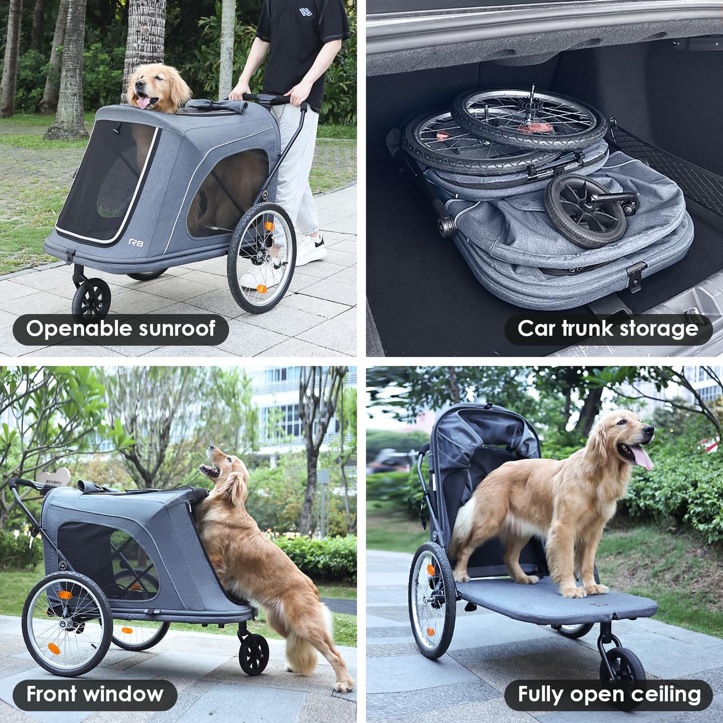 Beberoad Pets R8 Luxury Foldable Pet Stroller & Trailer 2