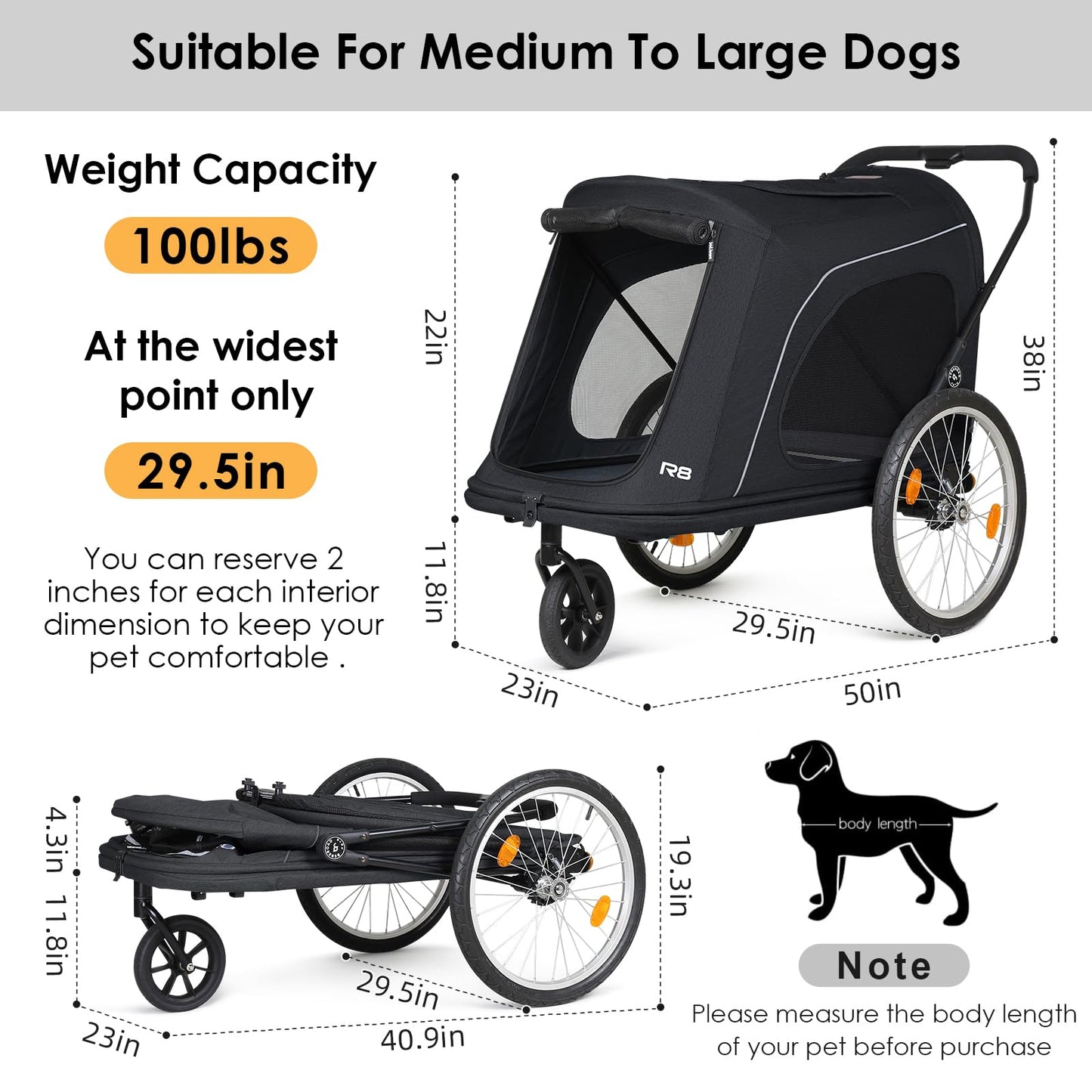 Beberoad Pets R8 Luxury Foldable Pet Stroller & Trailer 4