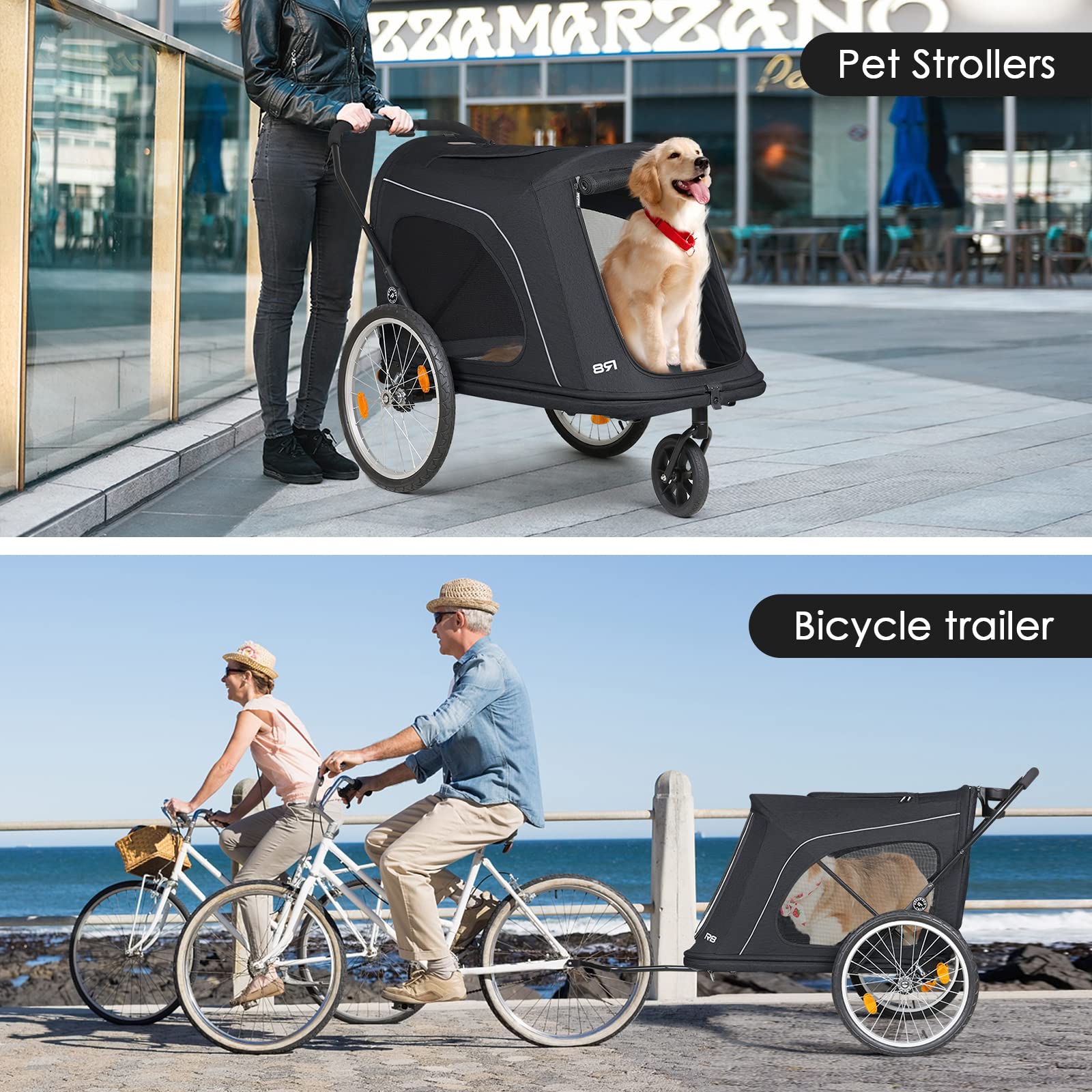 Beberoad Pets R8 Luxury Foldable Pet Stroller & Trailer 5