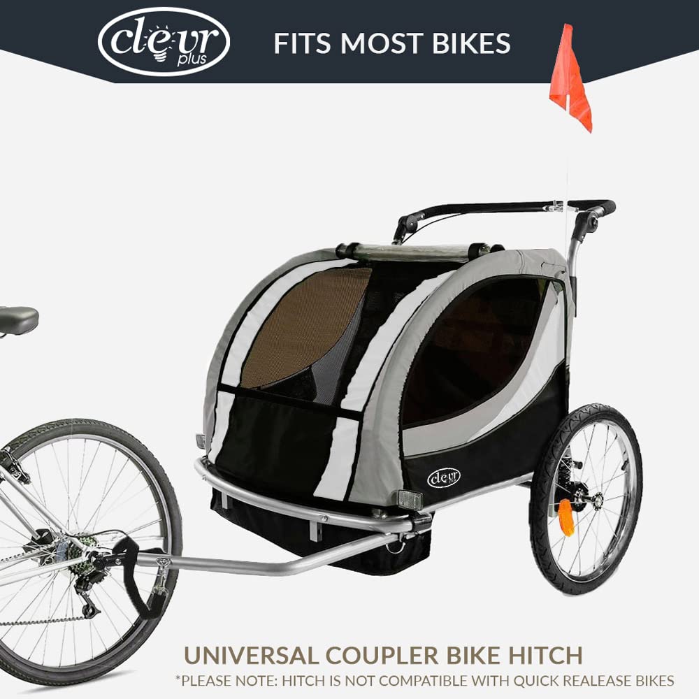 ClevrPlus Deluxe 3-in-1 Double 2 Seat Bicycle Bike Trailer 9
