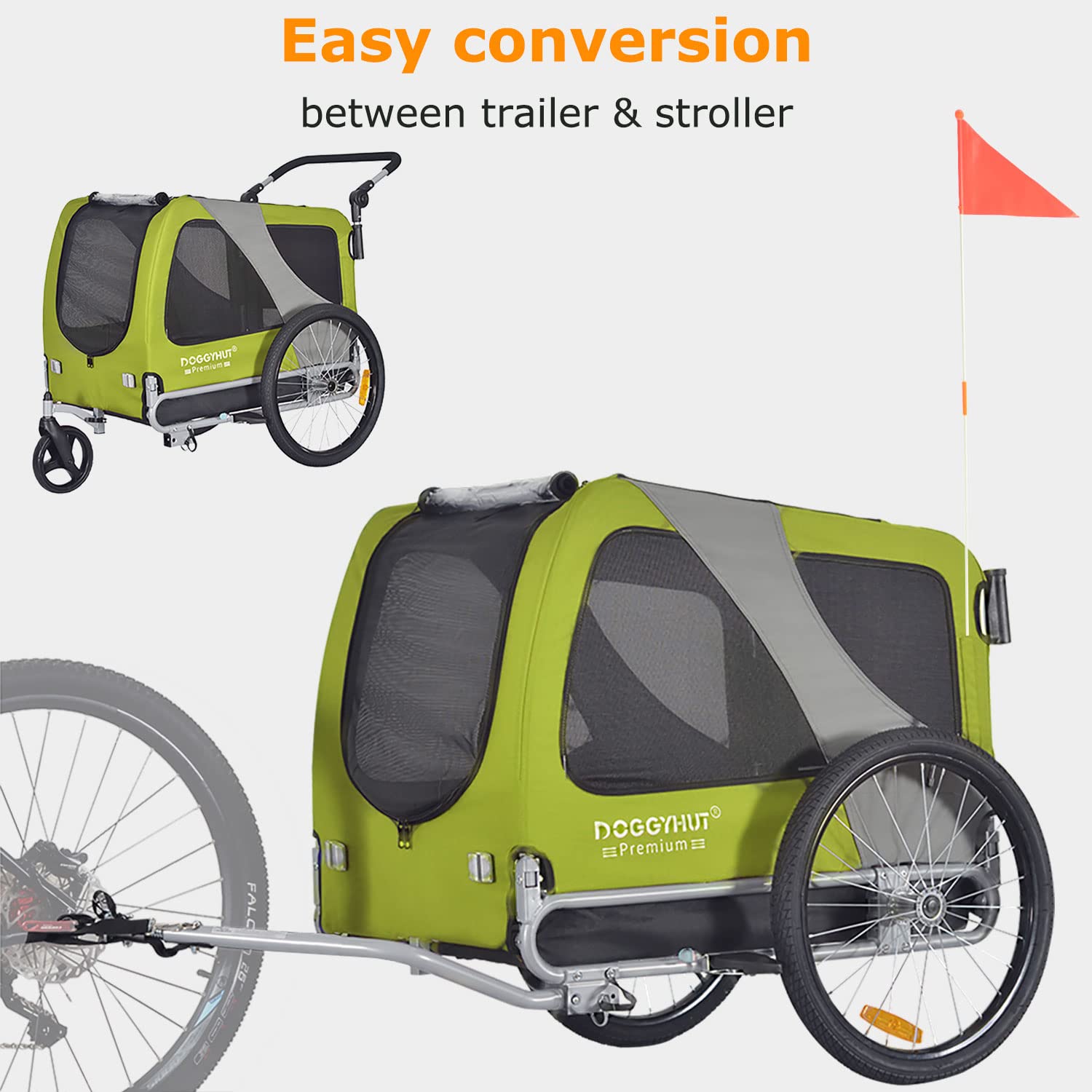 Doggyhut Premium Pet Bike Trailer & Stroller 8