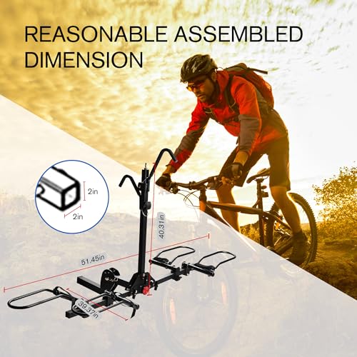 Young 200 lb 2-Bike Rack Hitch Mount Platform Style for Cars 3